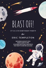 Outer Space - Invitación de Cumpleaños